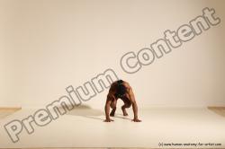 Underwear Gymnastic poses Man Black Athletic Black Dancing Dreadlocks Dynamic poses Academic